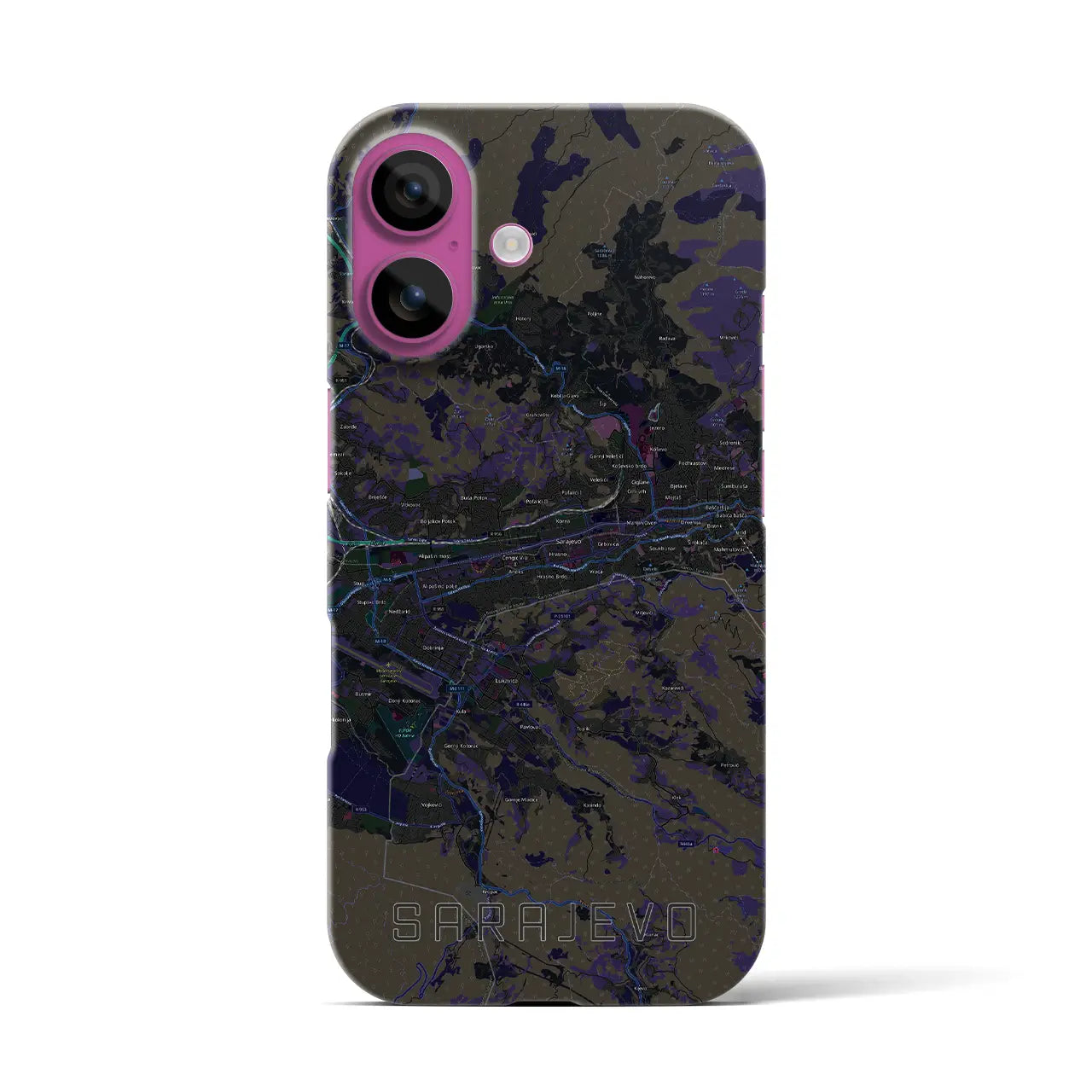 【サラエヴォ(ボスニア・ヘルツェゴビナ)】地図柄iPhoneケース(バックカバータイプ)