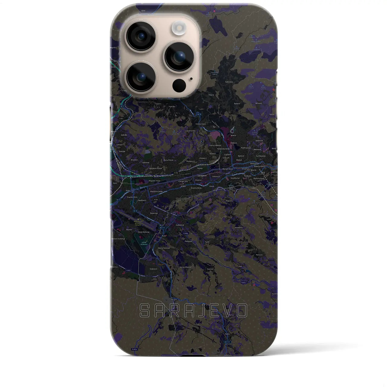 【サラエヴォ(ボスニア・ヘルツェゴビナ)】地図柄iPhoneケース(バックカバータイプ)