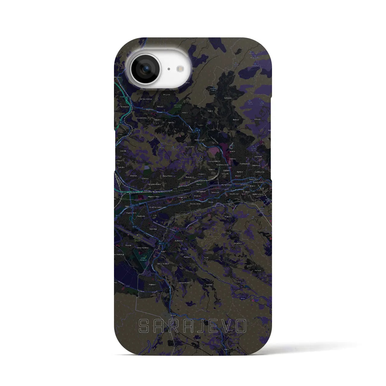【サラエヴォ(ボスニア・ヘルツェゴビナ)】地図柄iPhoneケース(バックカバータイプ)