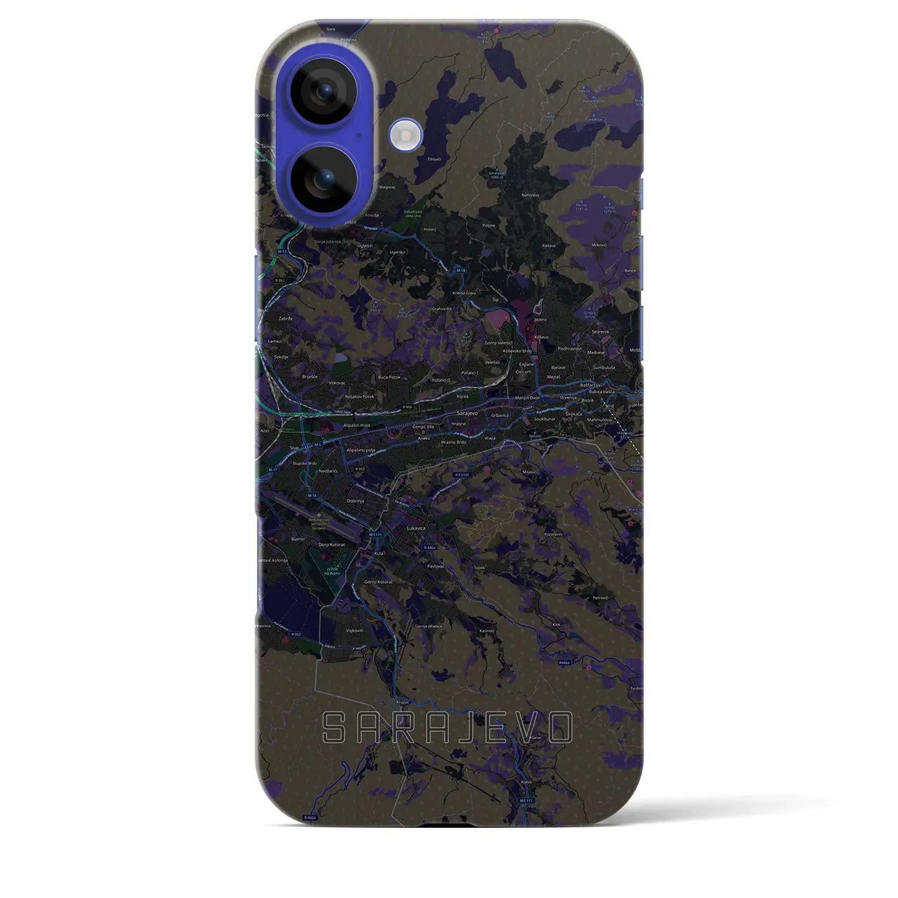 【サラエヴォ(ボスニア・ヘルツェゴビナ)】地図柄iPhoneケース(バックカバータイプ)