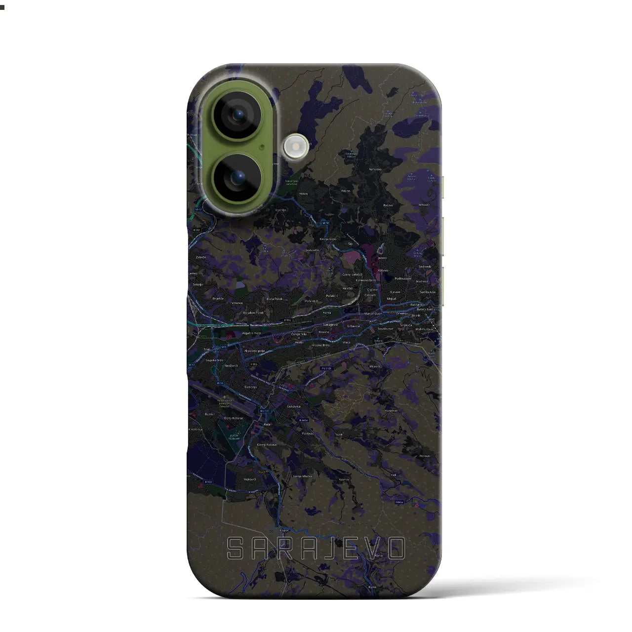 【サラエヴォ(ボスニア・ヘルツェゴビナ)】地図柄iPhoneケース(バックカバータイプ)