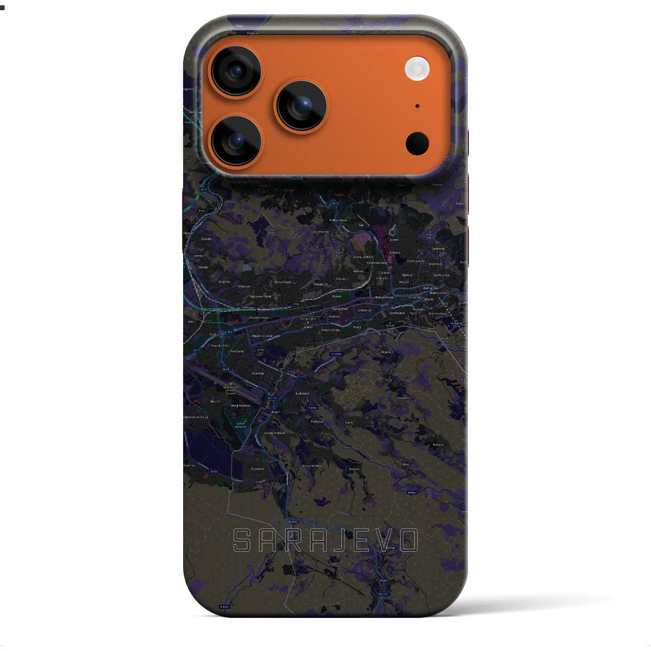 【サラエヴォ(ボスニア・ヘルツェゴビナ)】地図柄iPhoneケース(バックカバータイプ)