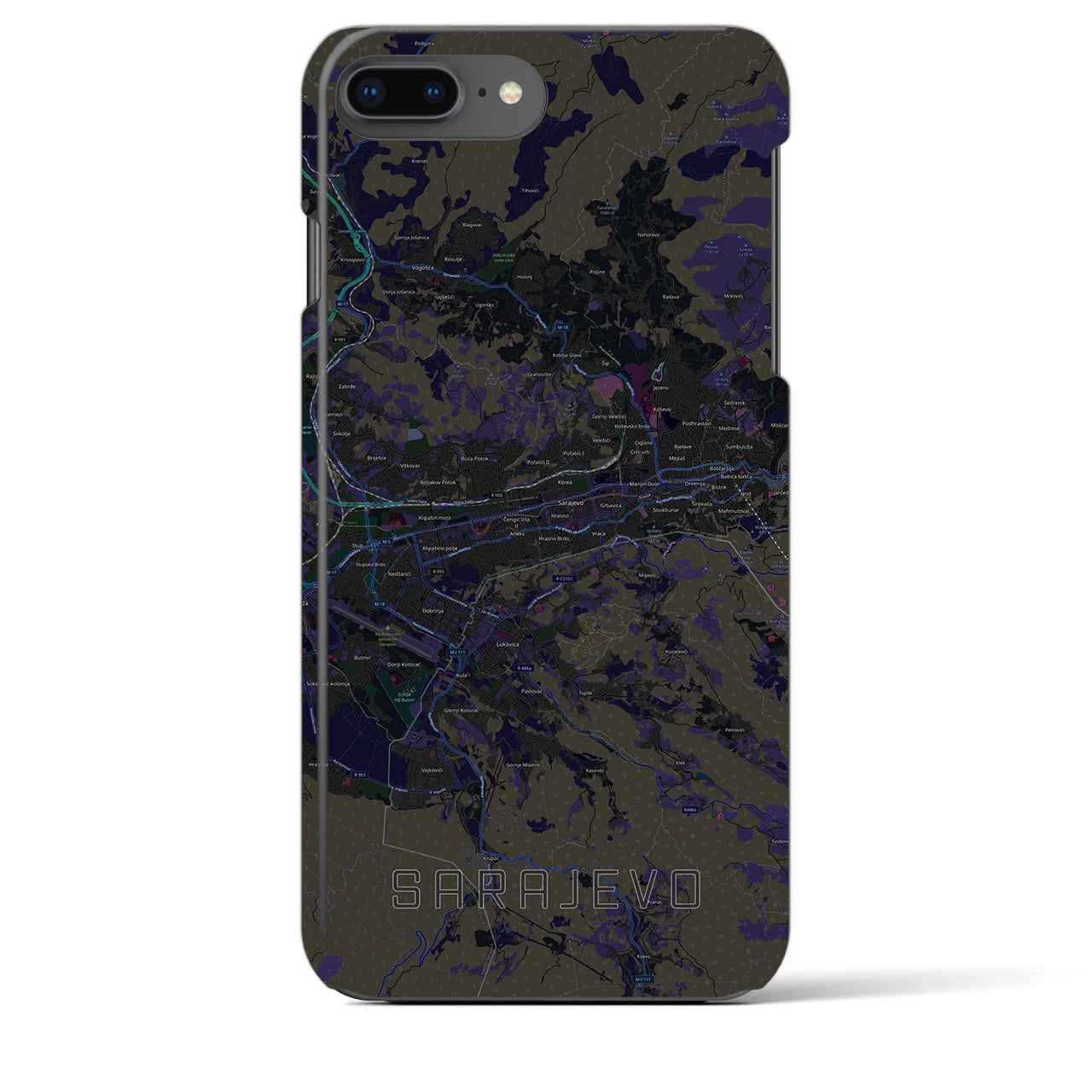 【サラエヴォ(ボスニア・ヘルツェゴビナ)】地図柄iPhoneケース(バックカバータイプ)