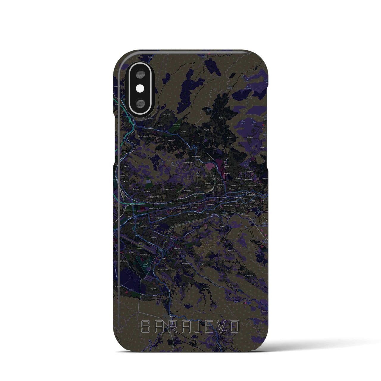 【サラエヴォ(ボスニア・ヘルツェゴビナ)】地図柄iPhoneケース(バックカバータイプ)