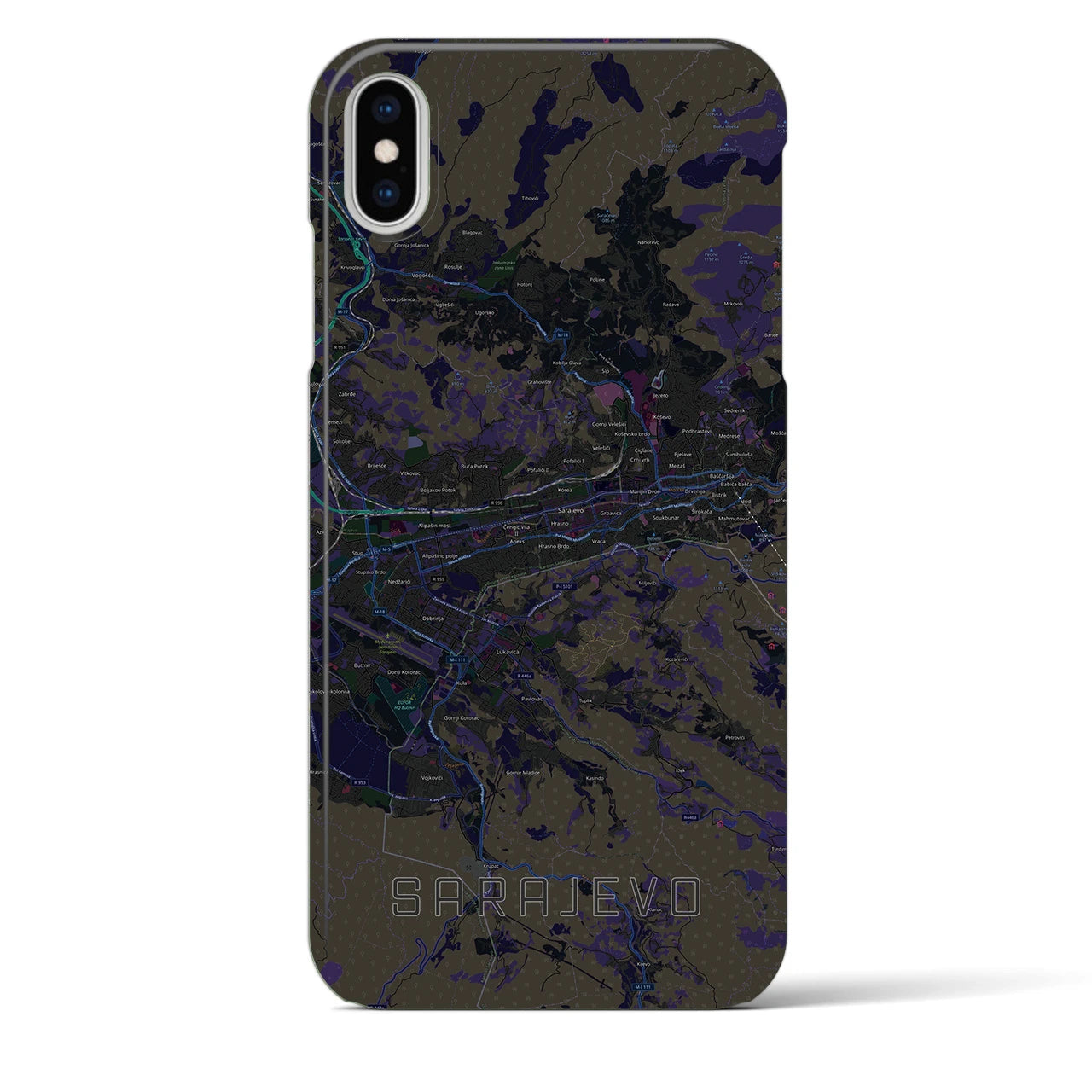 【サラエヴォ(ボスニア・ヘルツェゴビナ)】地図柄iPhoneケース(バックカバータイプ)
