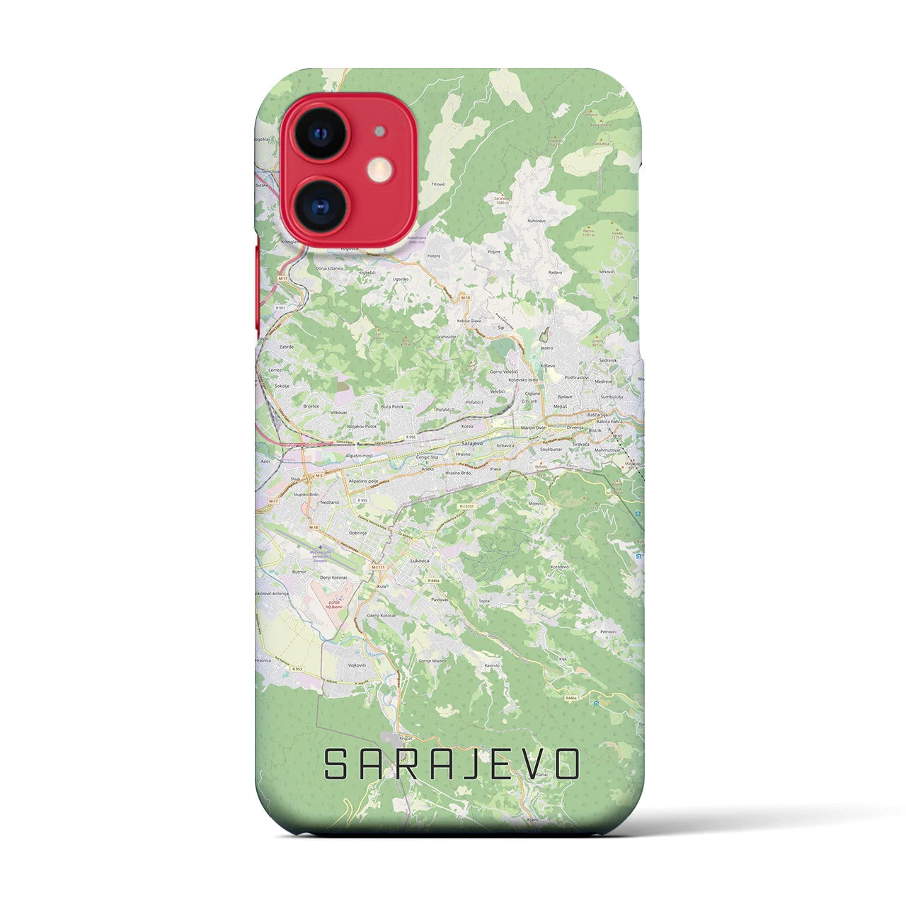 【サラエヴォ(ボスニア・ヘルツェゴビナ)】地図柄iPhoneケース(バックカバータイプ)