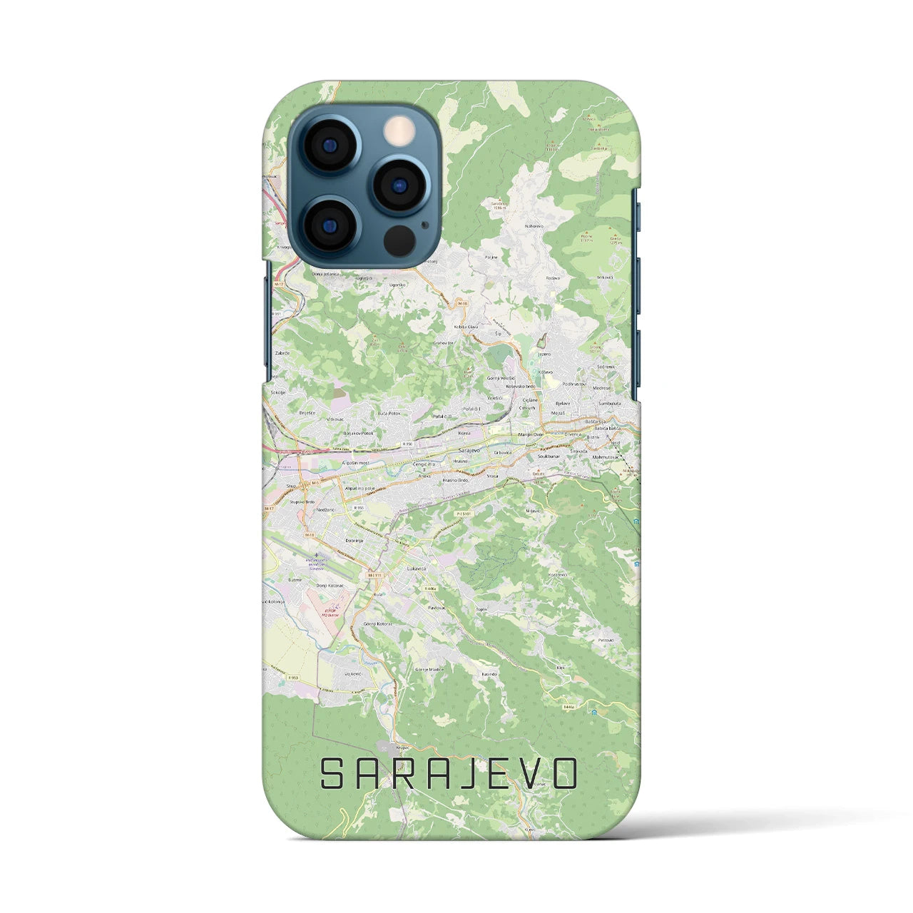 【サラエヴォ(ボスニア・ヘルツェゴビナ)】地図柄iPhoneケース(バックカバータイプ)
