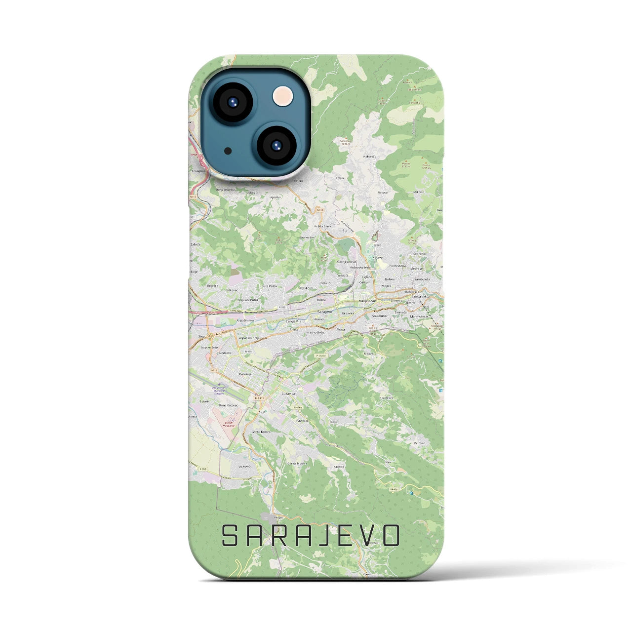 【サラエヴォ(ボスニア・ヘルツェゴビナ)】地図柄iPhoneケース(バックカバータイプ)