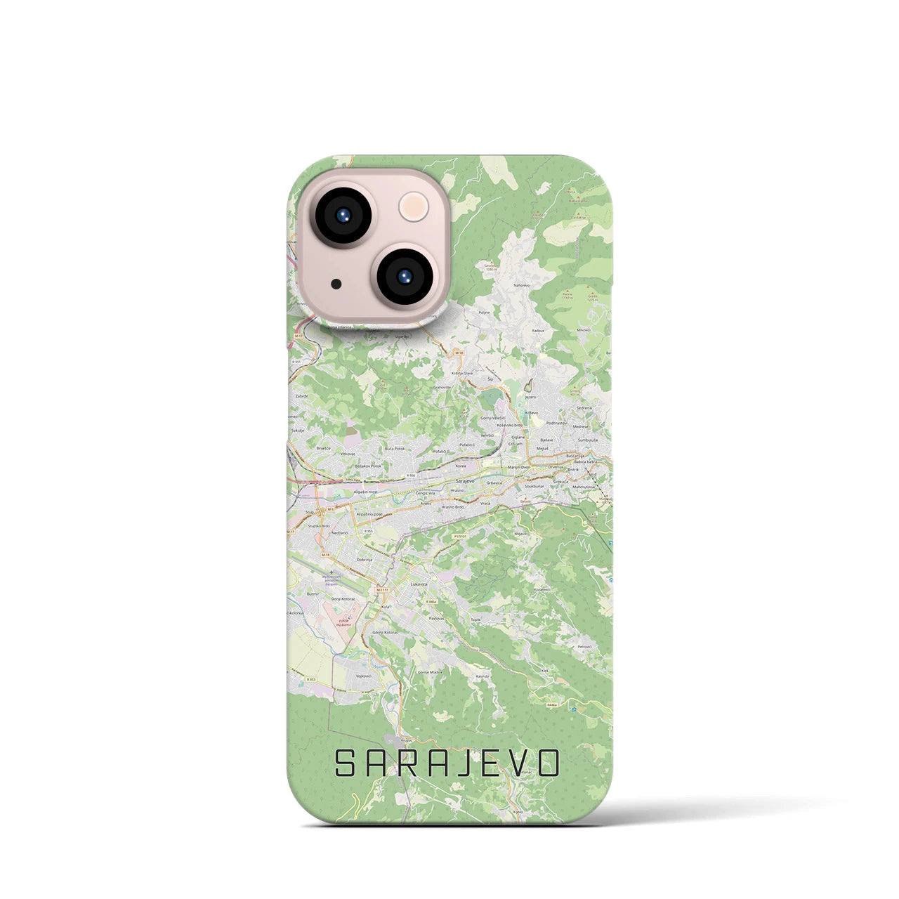 【サラエヴォ(ボスニア・ヘルツェゴビナ)】地図柄iPhoneケース(バックカバータイプ)