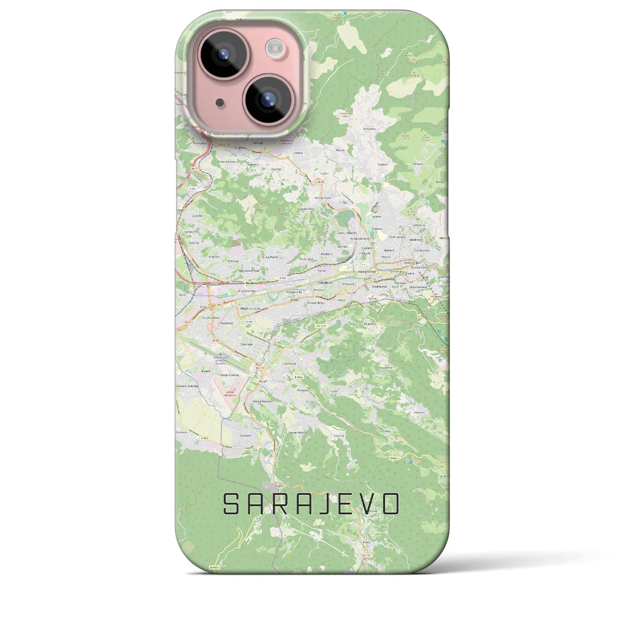 【サラエヴォ(ボスニア・ヘルツェゴビナ)】地図柄iPhoneケース(バックカバータイプ)