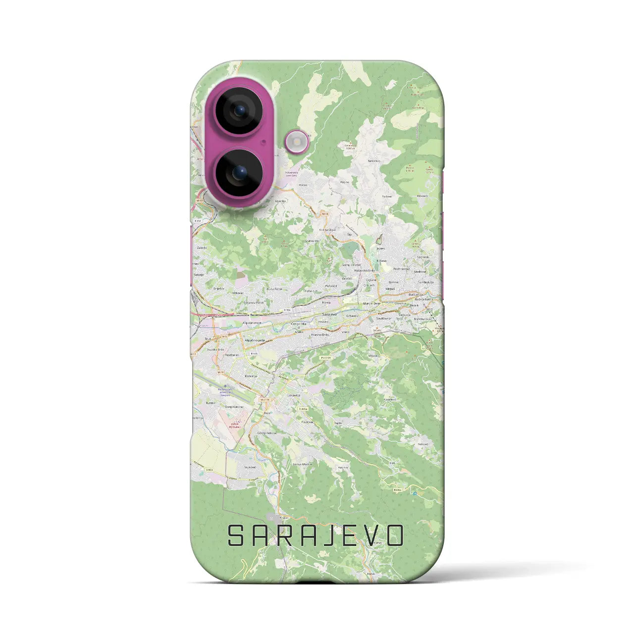 【サラエヴォ(ボスニア・ヘルツェゴビナ)】地図柄iPhoneケース(バックカバータイプ)