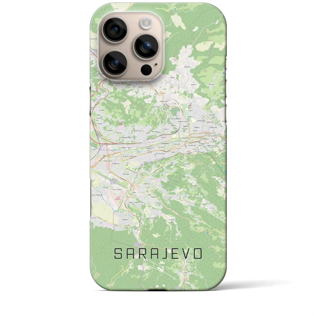 【サラエヴォ(ボスニア・ヘルツェゴビナ)】地図柄iPhoneケース(バックカバータイプ)