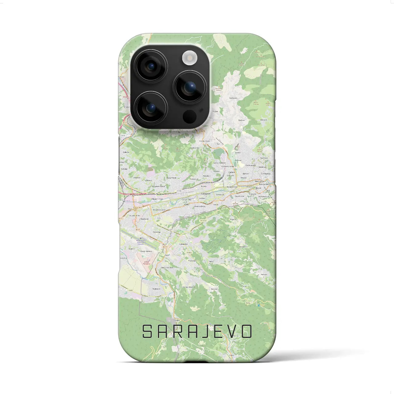 【サラエヴォ(ボスニア・ヘルツェゴビナ)】地図柄iPhoneケース(バックカバータイプ)