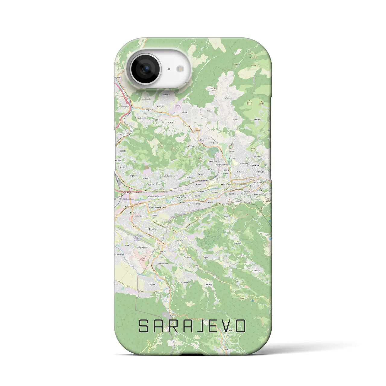 【サラエヴォ(ボスニア・ヘルツェゴビナ)】地図柄iPhoneケース(バックカバータイプ)