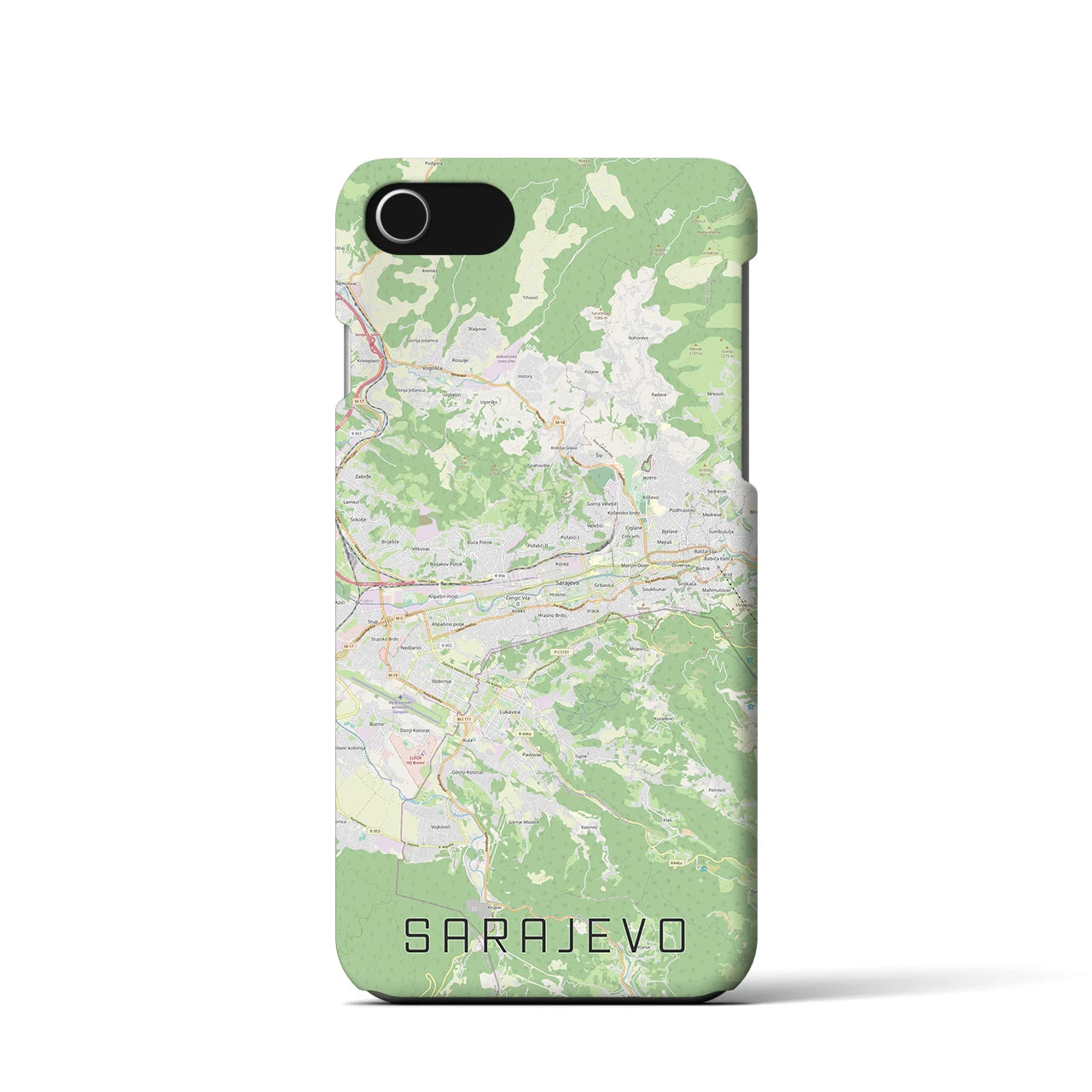 【サラエヴォ(ボスニア・ヘルツェゴビナ)】地図柄iPhoneケース(バックカバータイプ)
