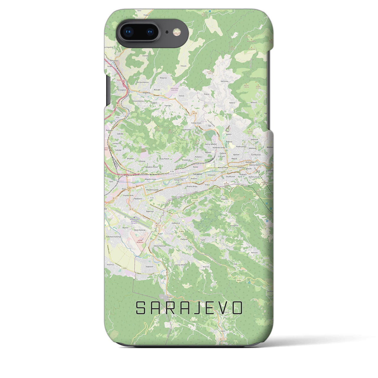 【サラエヴォ(ボスニア・ヘルツェゴビナ)】地図柄iPhoneケース(バックカバータイプ)