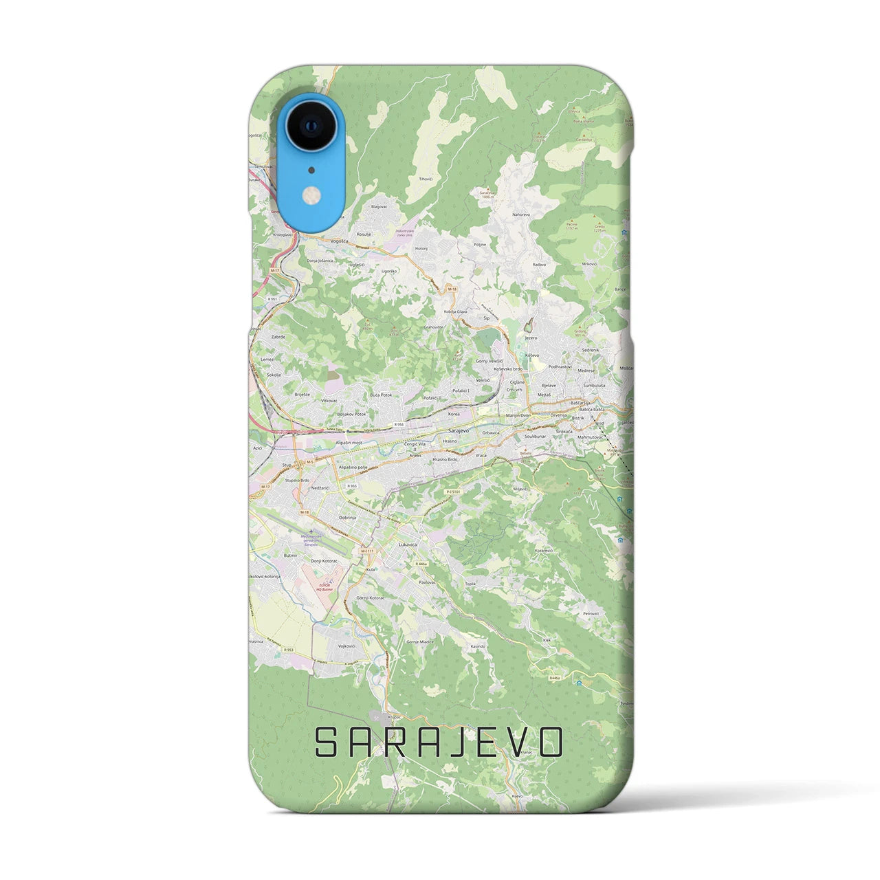 【サラエヴォ(ボスニア・ヘルツェゴビナ)】地図柄iPhoneケース(バックカバータイプ)