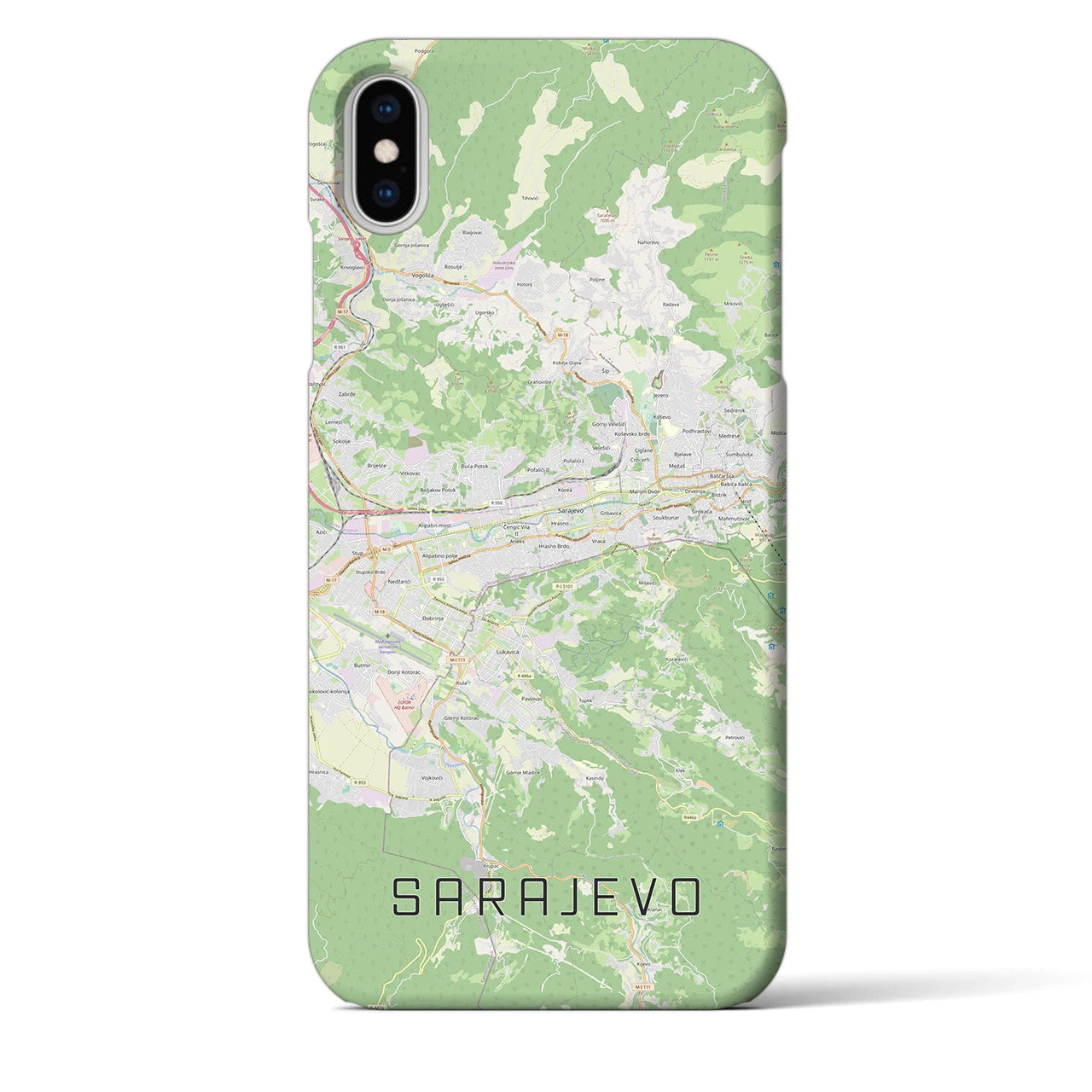 【サラエヴォ(ボスニア・ヘルツェゴビナ)】地図柄iPhoneケース(バックカバータイプ)