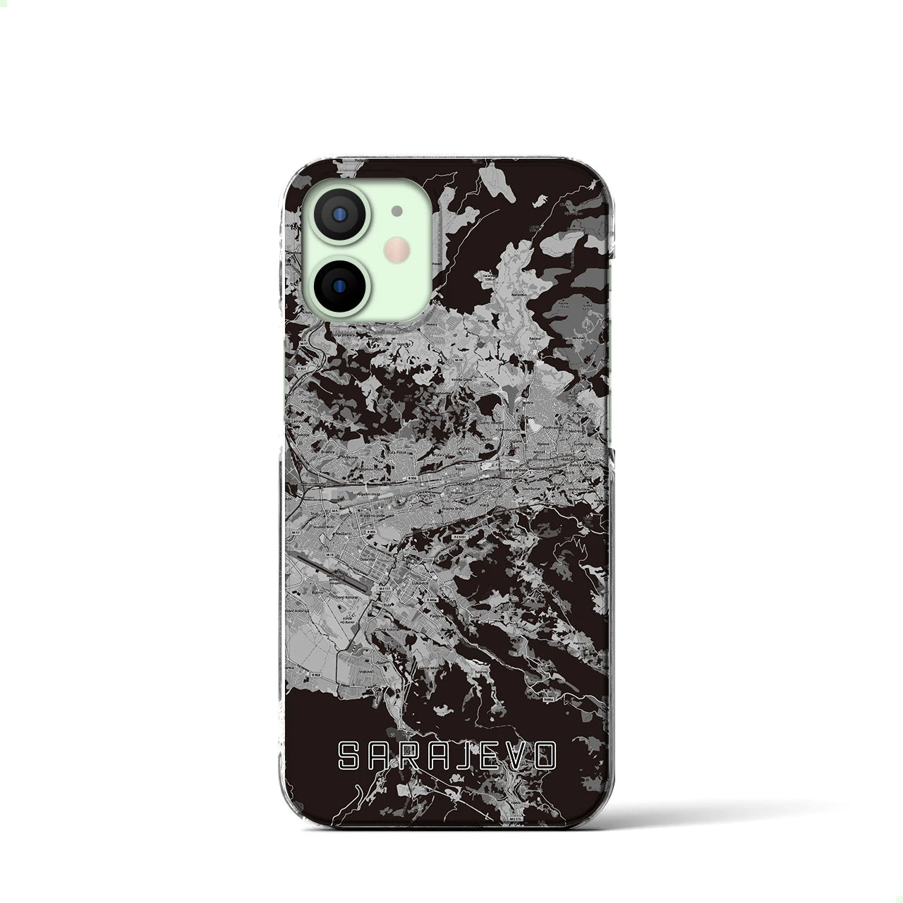 【サラエヴォ(ボスニア・ヘルツェゴビナ)】地図柄iPhoneケース(クリアタイプ)