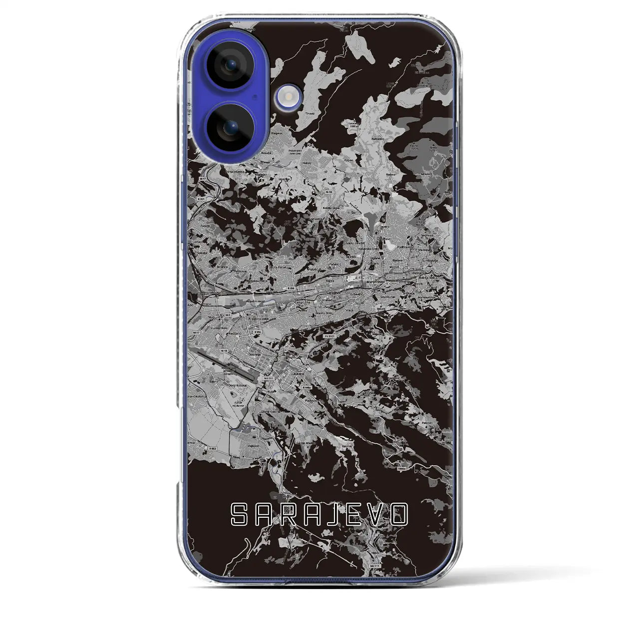 【サラエヴォ(ボスニア・ヘルツェゴビナ)】地図柄iPhoneケース(クリアタイプ)
