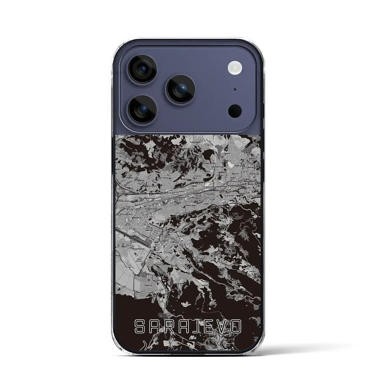 【サラエヴォ(ボスニア・ヘルツェゴビナ)】地図柄iPhoneケース(クリアタイプ)