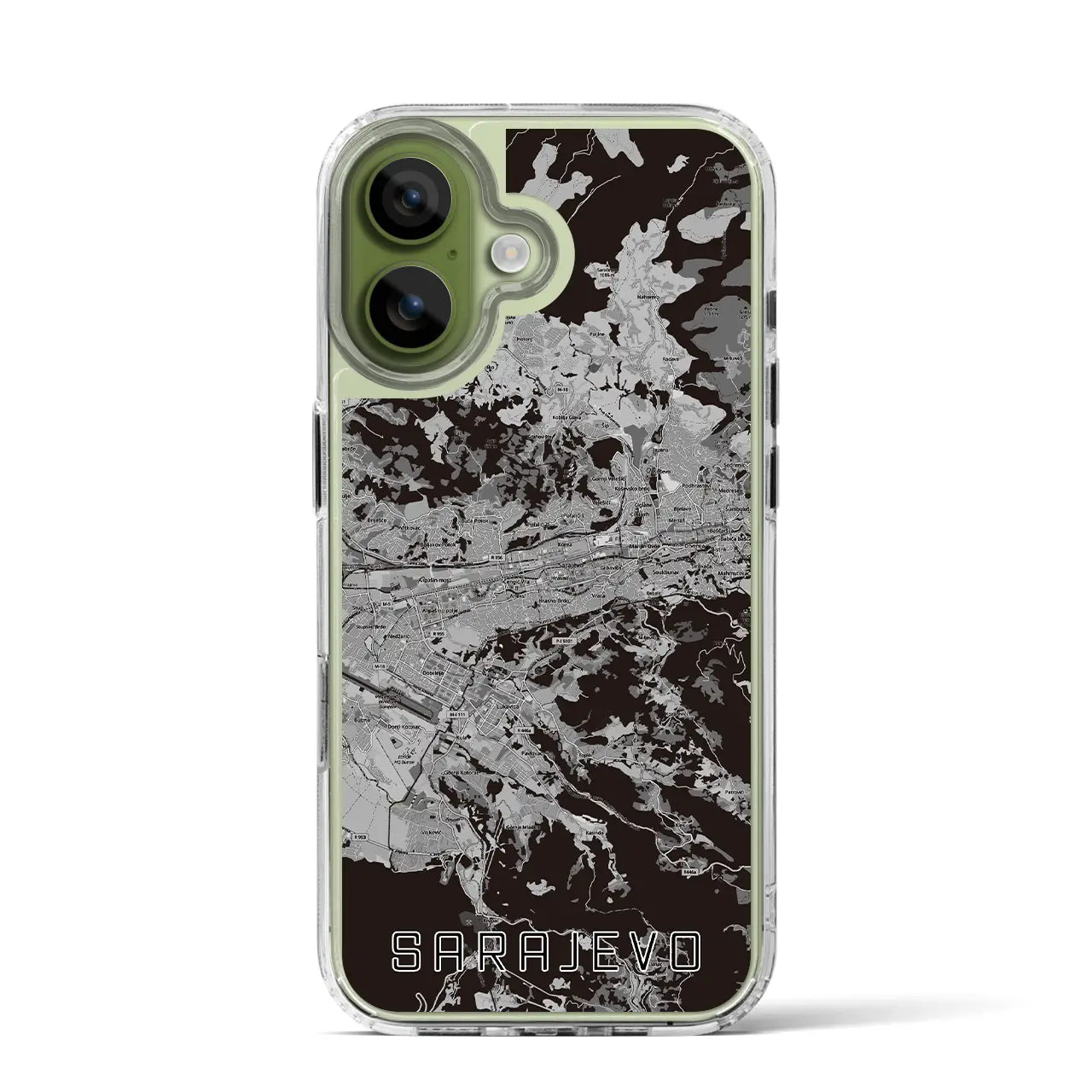 【サラエヴォ(ボスニア・ヘルツェゴビナ)】地図柄iPhoneケース(MagSafeタイプ)