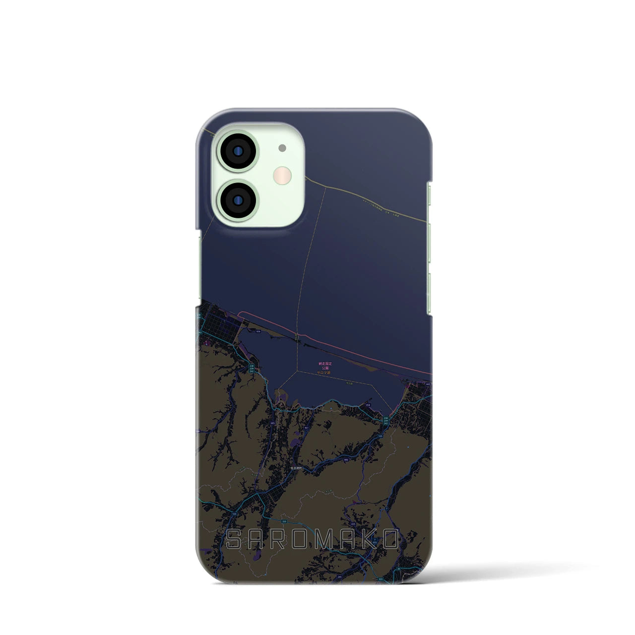 【サロマ湖(北海道)】地図柄iPhoneケース(バックカバータイプ)