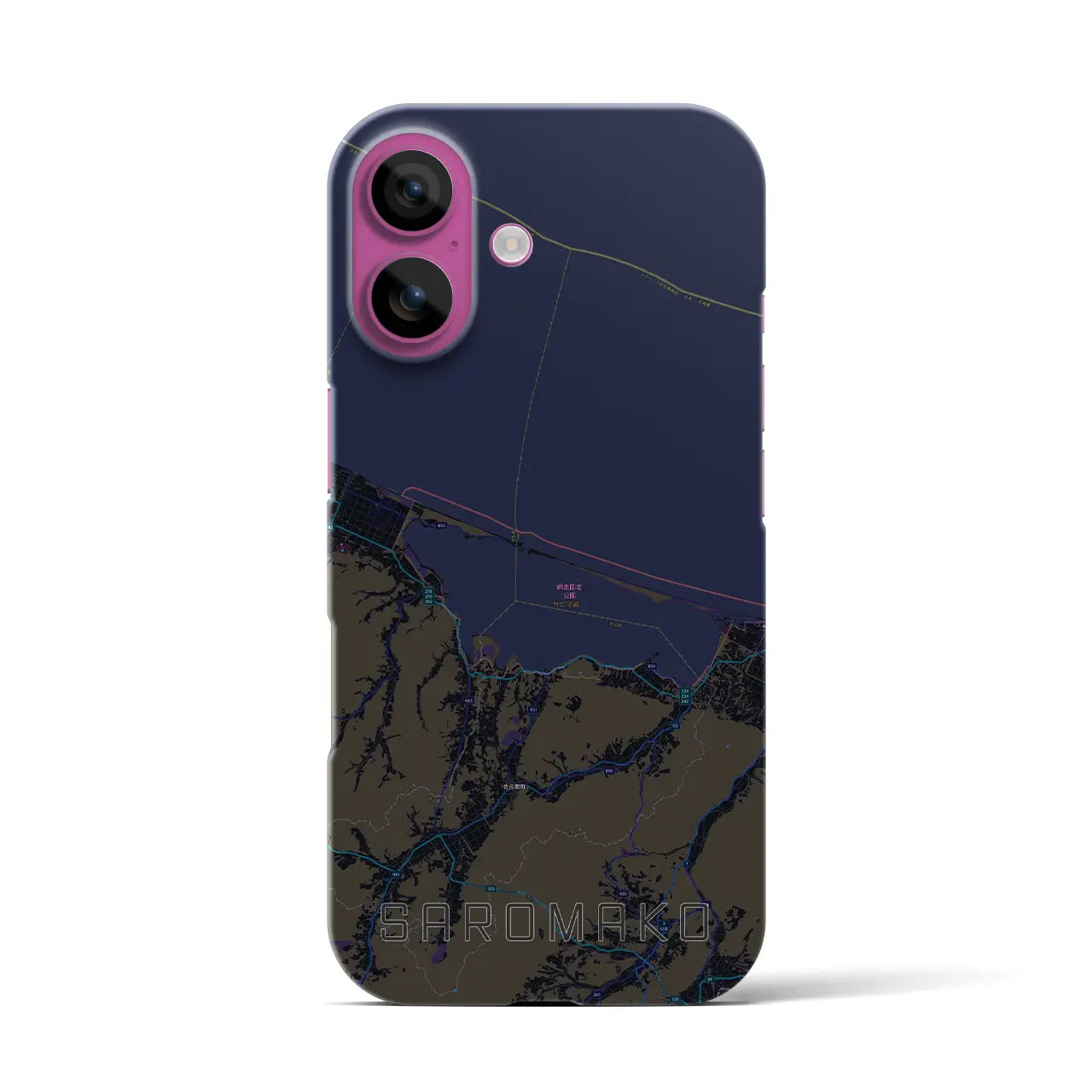 【サロマ湖(北海道)】地図柄iPhoneケース(バックカバータイプ)