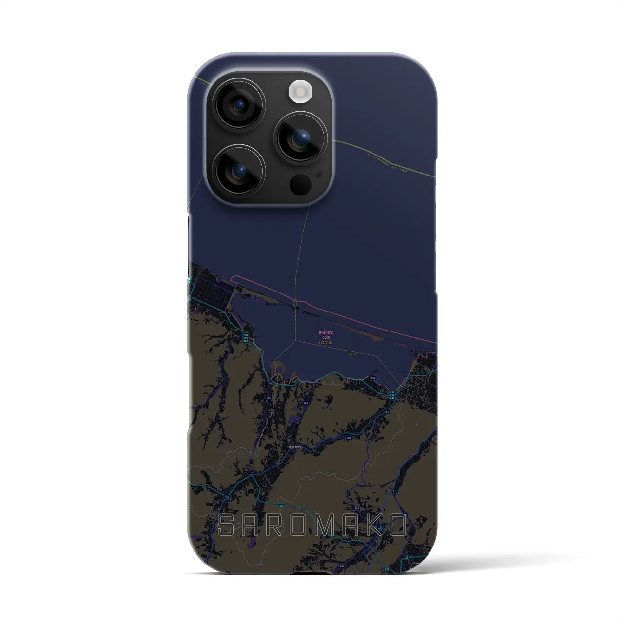 【サロマ湖(北海道)】地図柄iPhoneケース(バックカバータイプ)