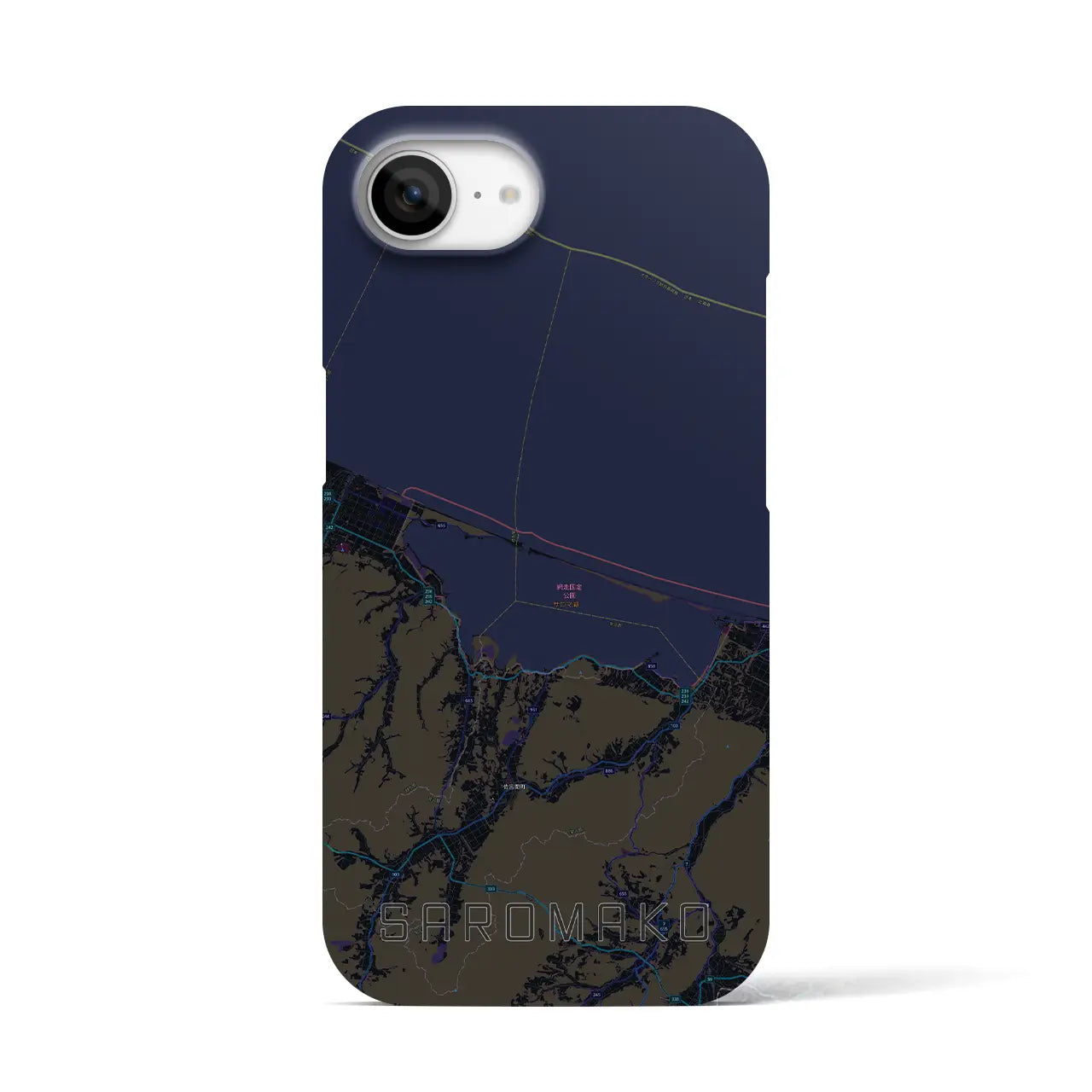 【サロマ湖(北海道)】地図柄iPhoneケース(バックカバータイプ)