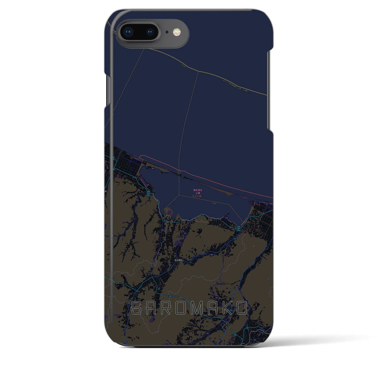 【サロマ湖(北海道)】地図柄iPhoneケース(バックカバータイプ)