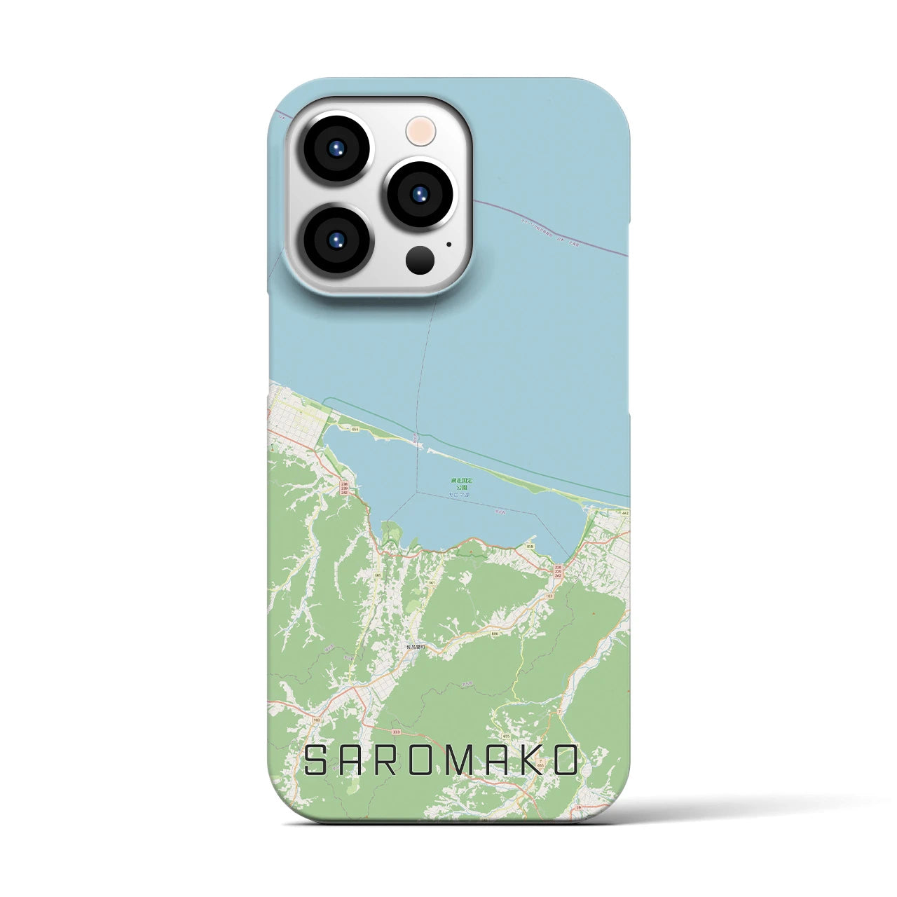 【サロマ湖(北海道)】地図柄iPhoneケース(バックカバータイプ)
