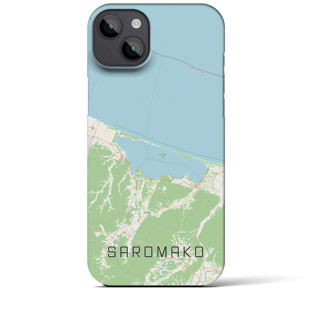 【サロマ湖(北海道)】地図柄iPhoneケース(バックカバータイプ)