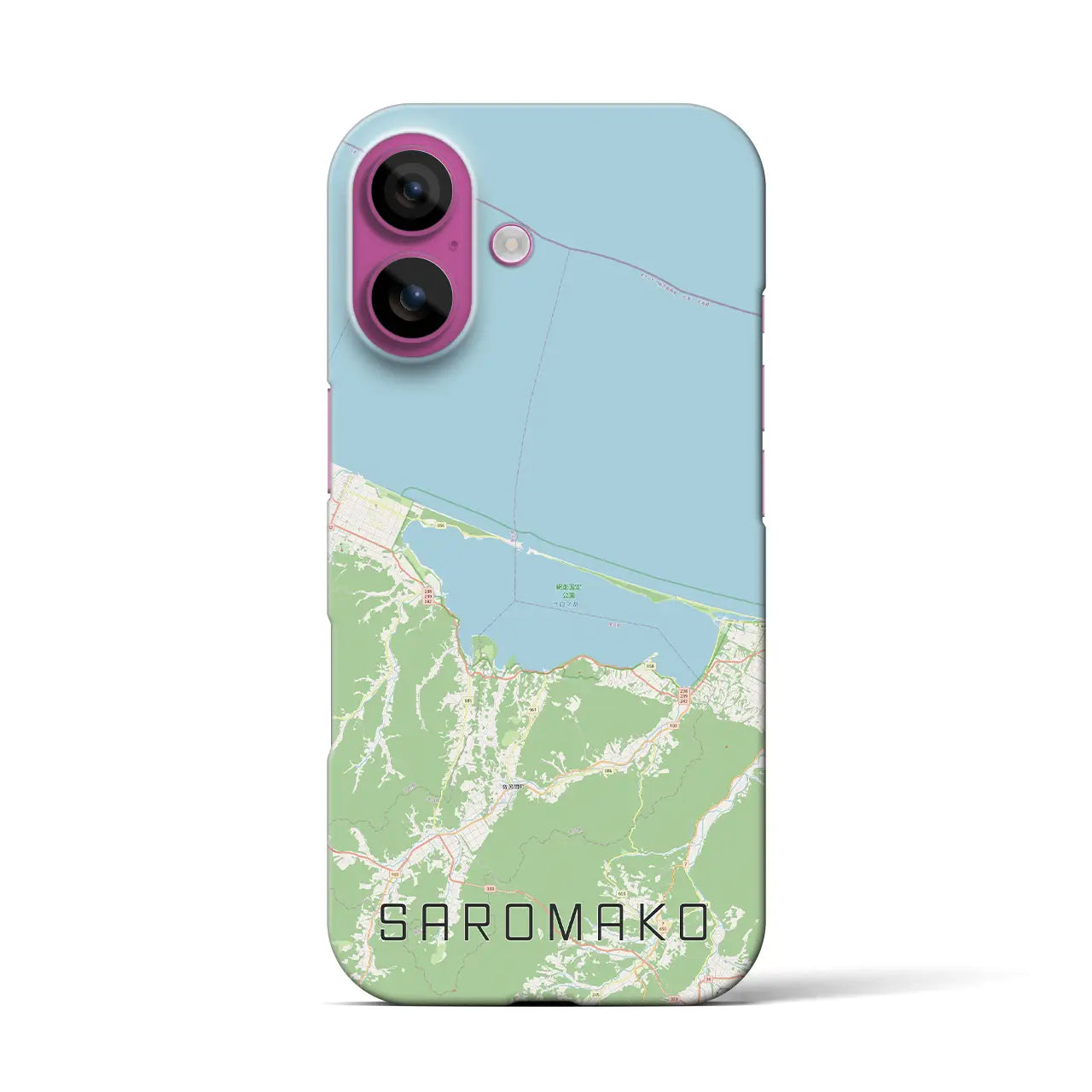 【サロマ湖(北海道)】地図柄iPhoneケース(バックカバータイプ)
