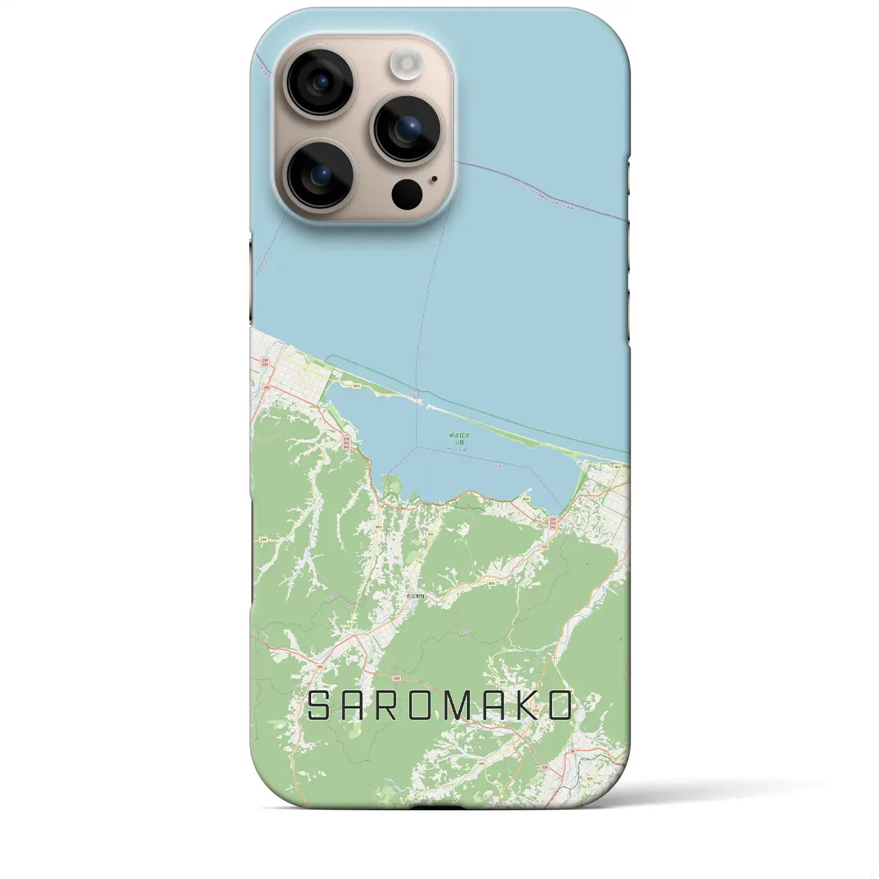 【サロマ湖(北海道)】地図柄iPhoneケース(バックカバータイプ)