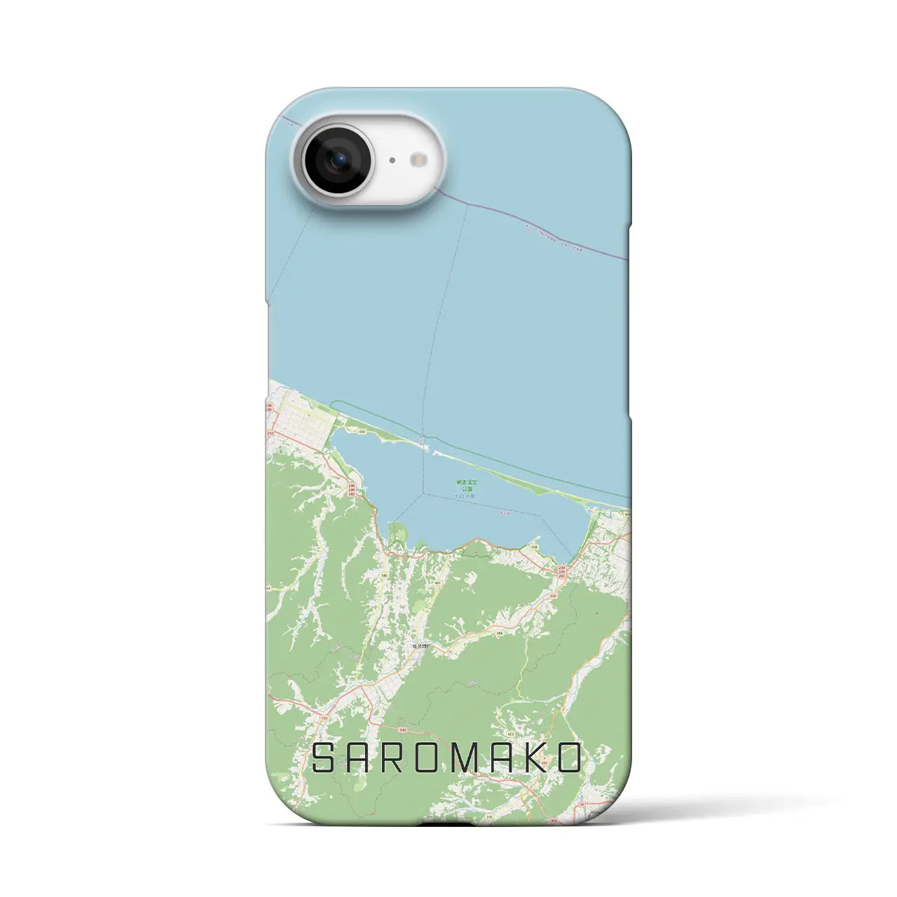 【サロマ湖(北海道)】地図柄iPhoneケース(バックカバータイプ)