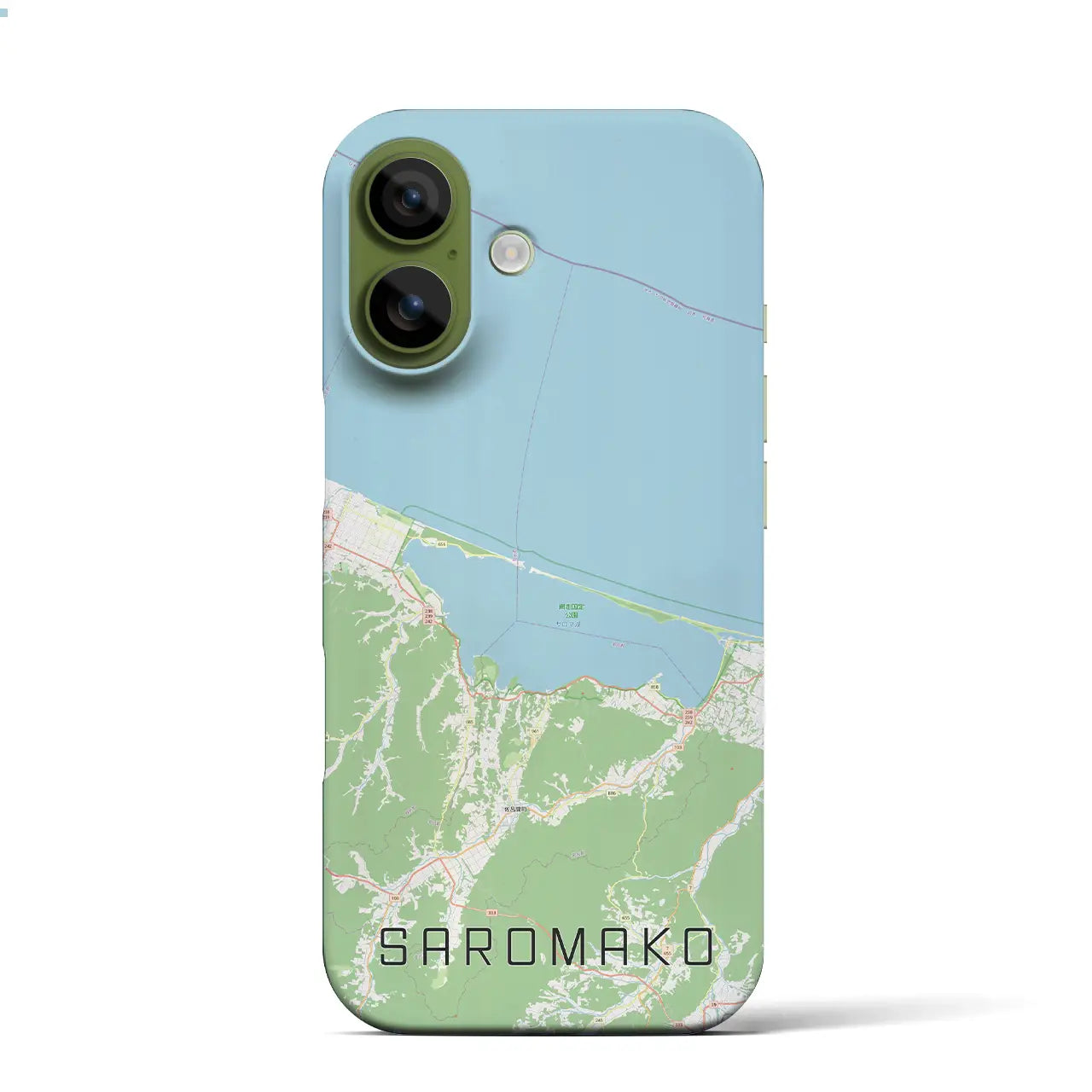 【サロマ湖(北海道)】地図柄iPhoneケース(バックカバータイプ)