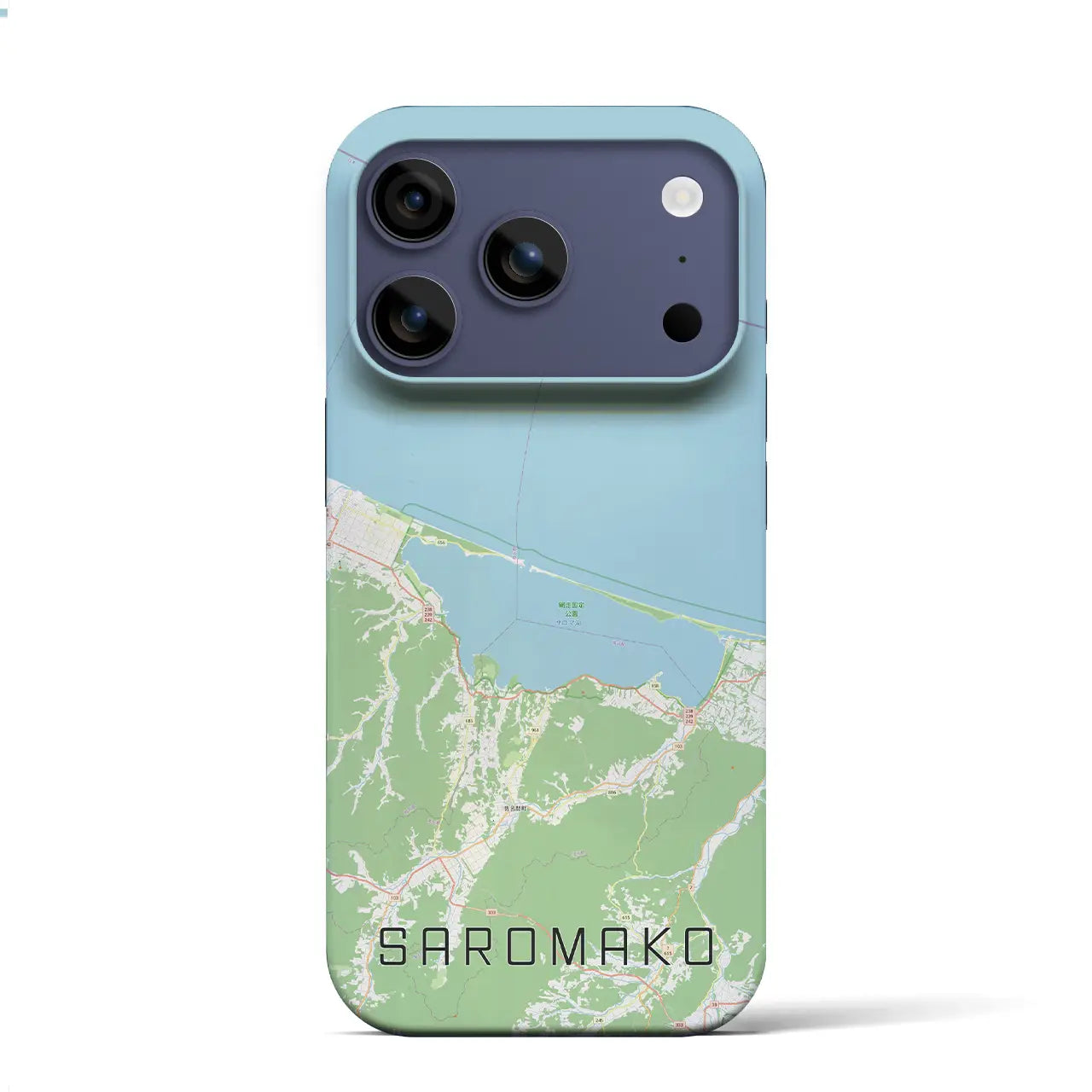 【サロマ湖(北海道)】地図柄iPhoneケース(バックカバータイプ)ナチュラル・iPhone 17 Pro Max 用