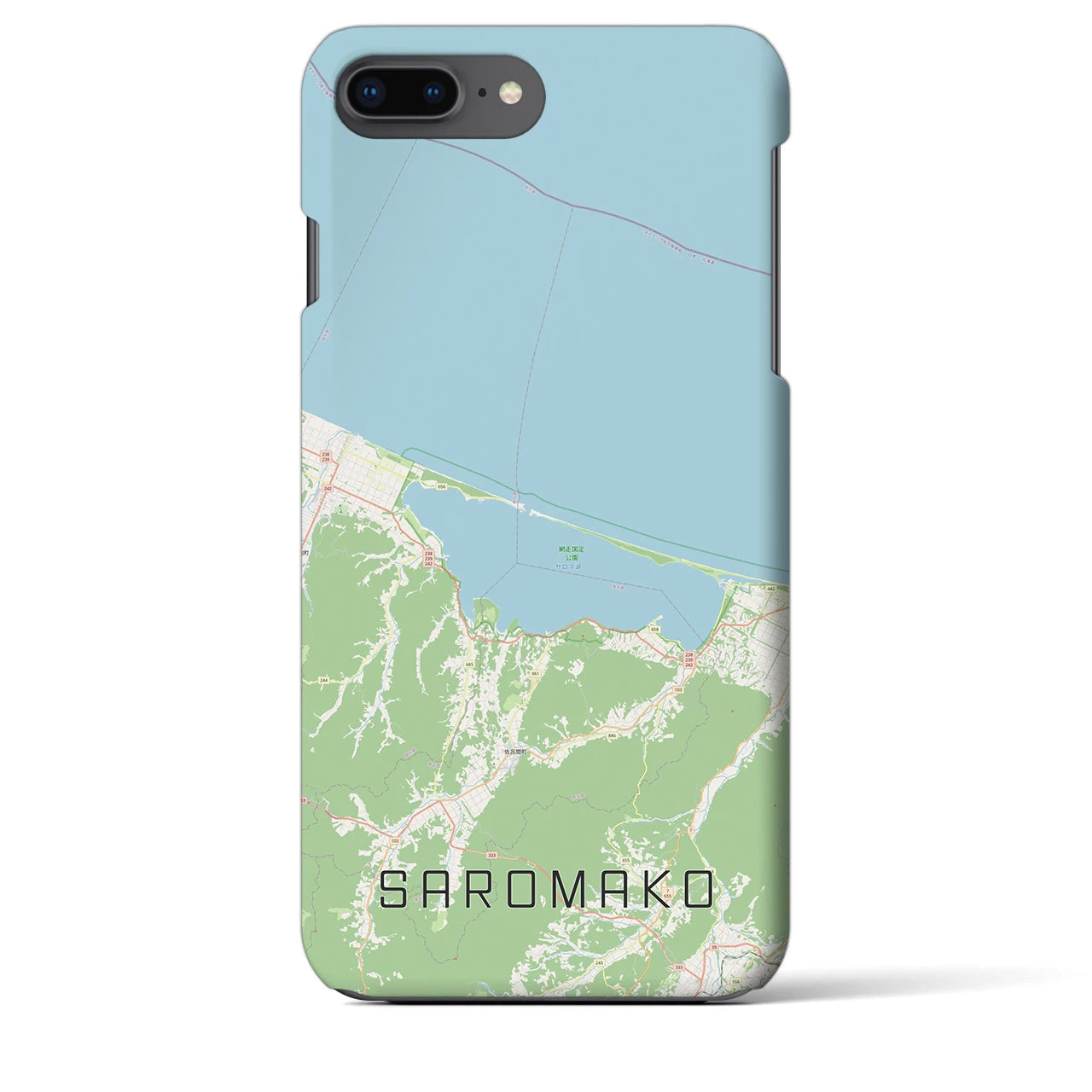【サロマ湖(北海道)】地図柄iPhoneケース(バックカバータイプ)