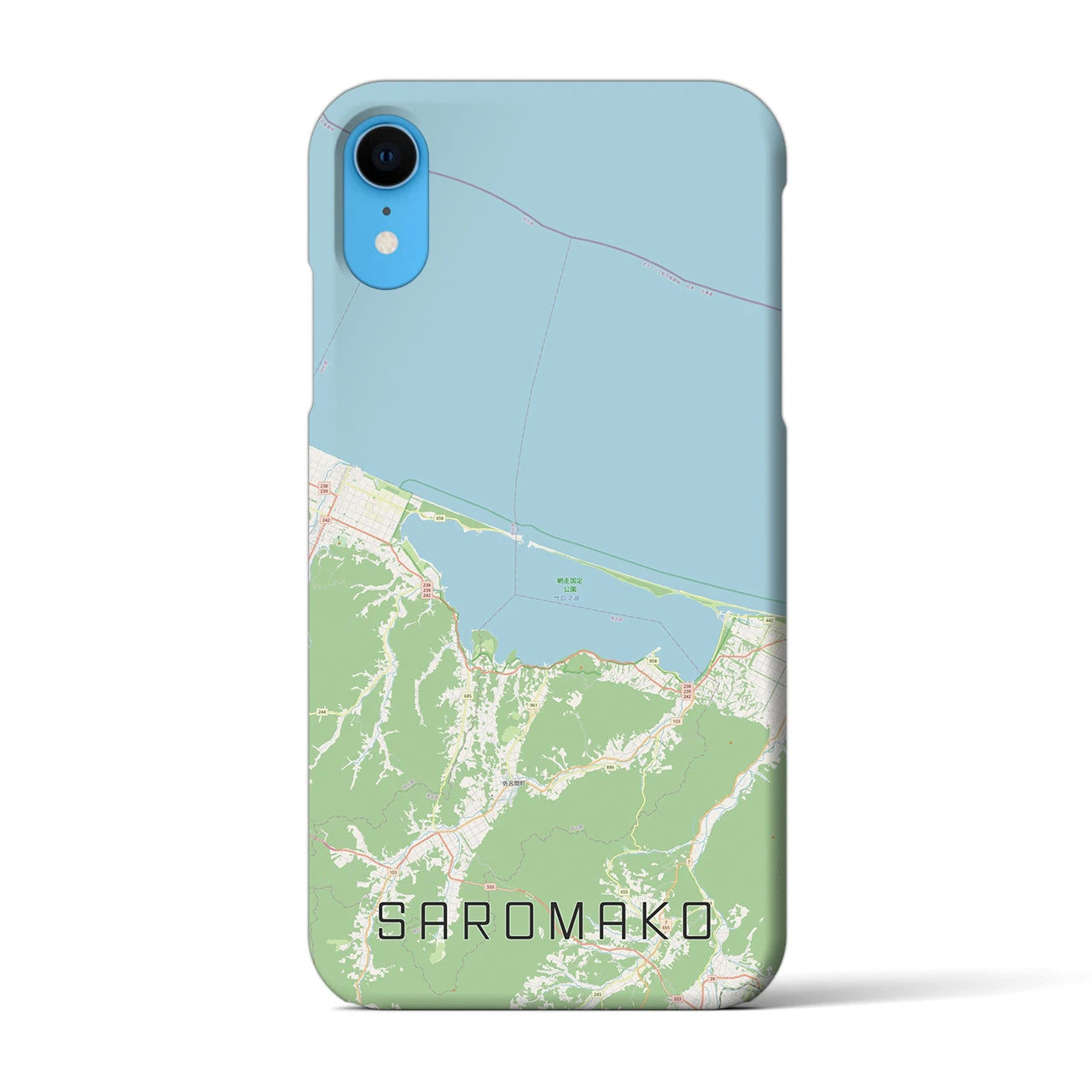 【サロマ湖(北海道)】地図柄iPhoneケース(バックカバータイプ)