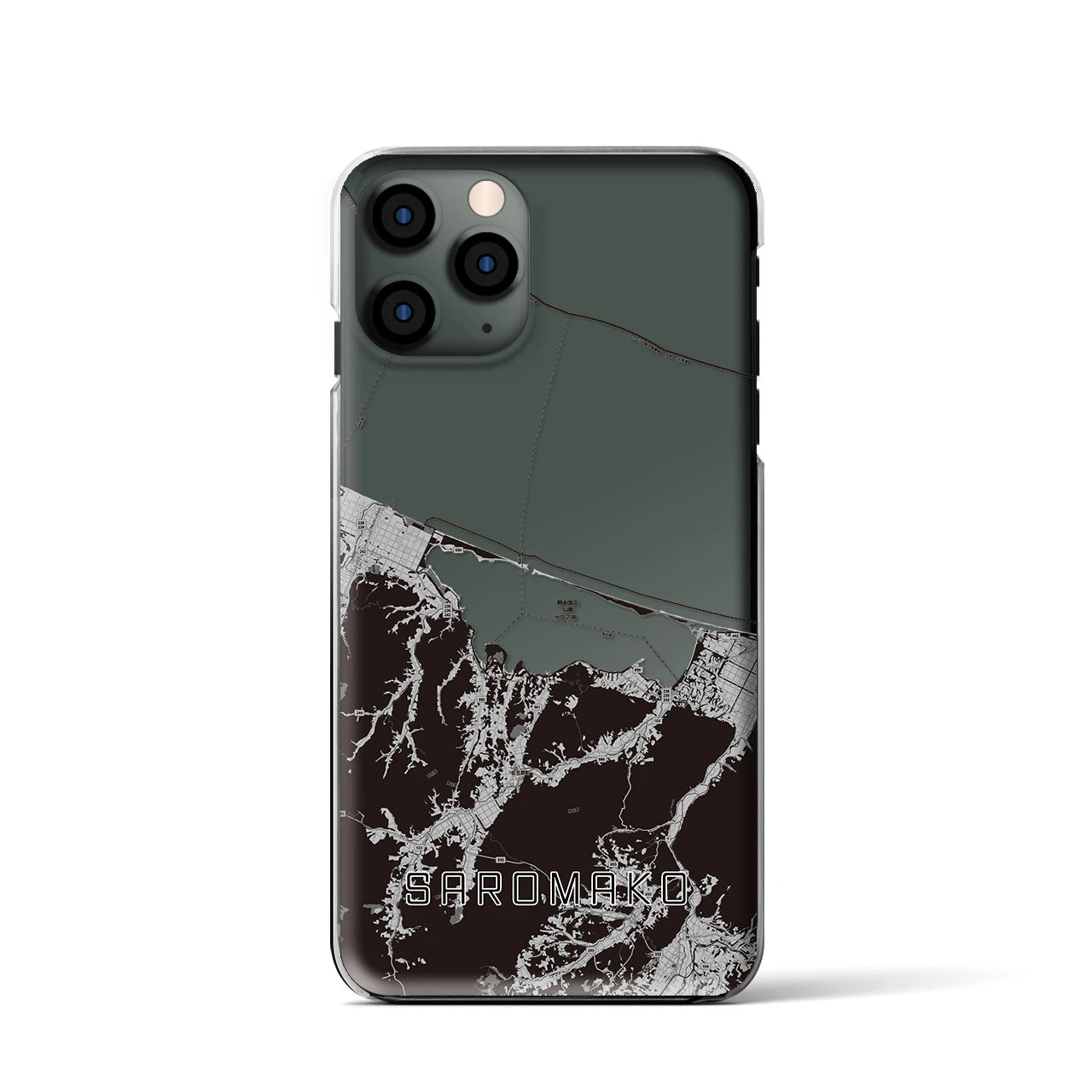 【サロマ湖(北海道)】地図柄iPhoneケース(クリアタイプ)