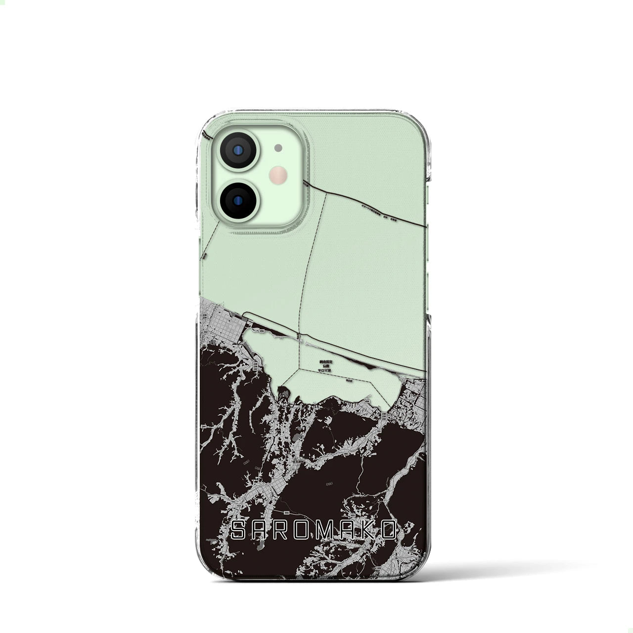 【サロマ湖(北海道)】地図柄iPhoneケース(クリアタイプ)