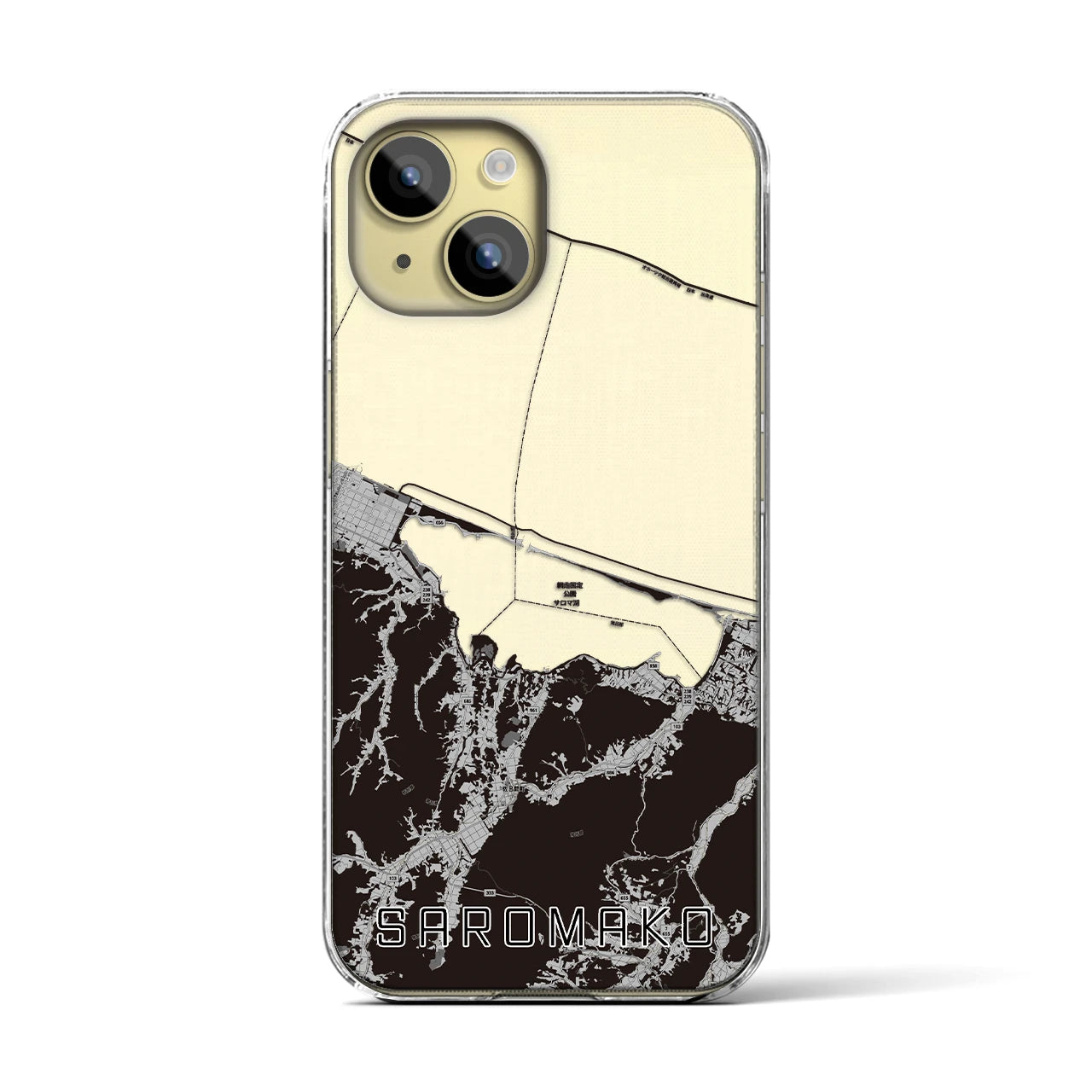 【サロマ湖(北海道)】地図柄iPhoneケース(クリアタイプ)