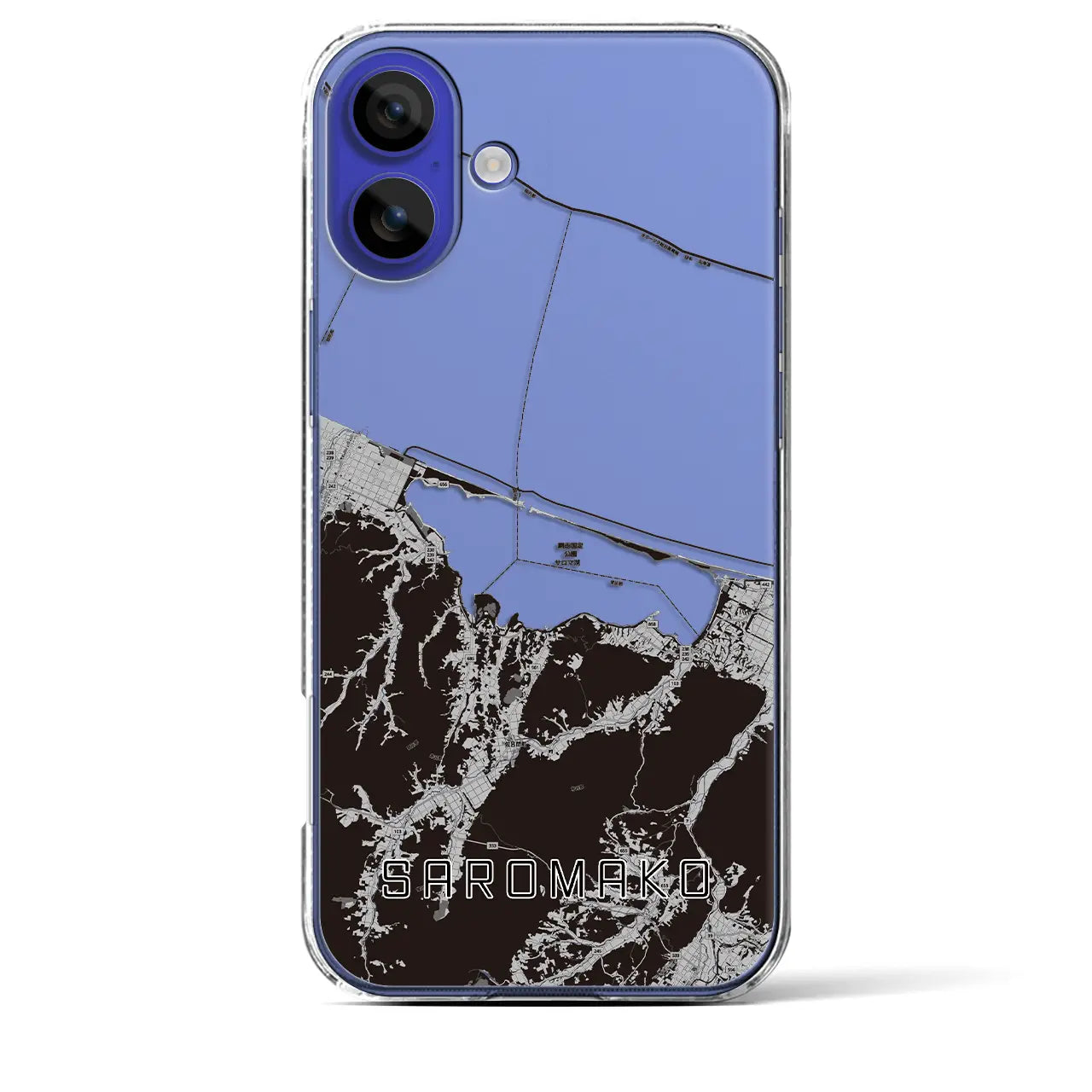 【サロマ湖(北海道)】地図柄iPhoneケース(クリアタイプ)