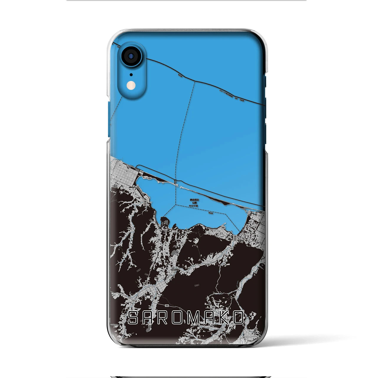 【サロマ湖(北海道)】地図柄iPhoneケース(クリアタイプ)