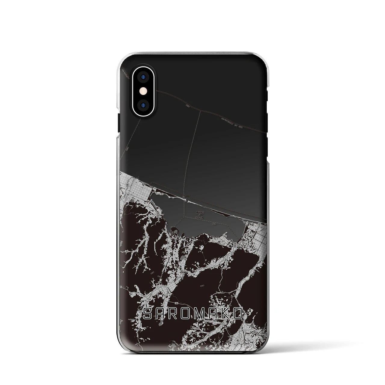 【サロマ湖(北海道)】地図柄iPhoneケース(クリアタイプ)