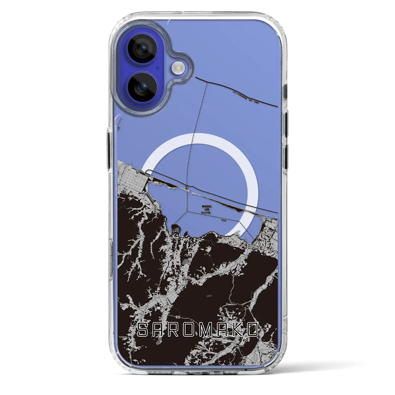 【サロマ湖(北海道)】地図柄iPhoneケース(MagSafeタイプ)