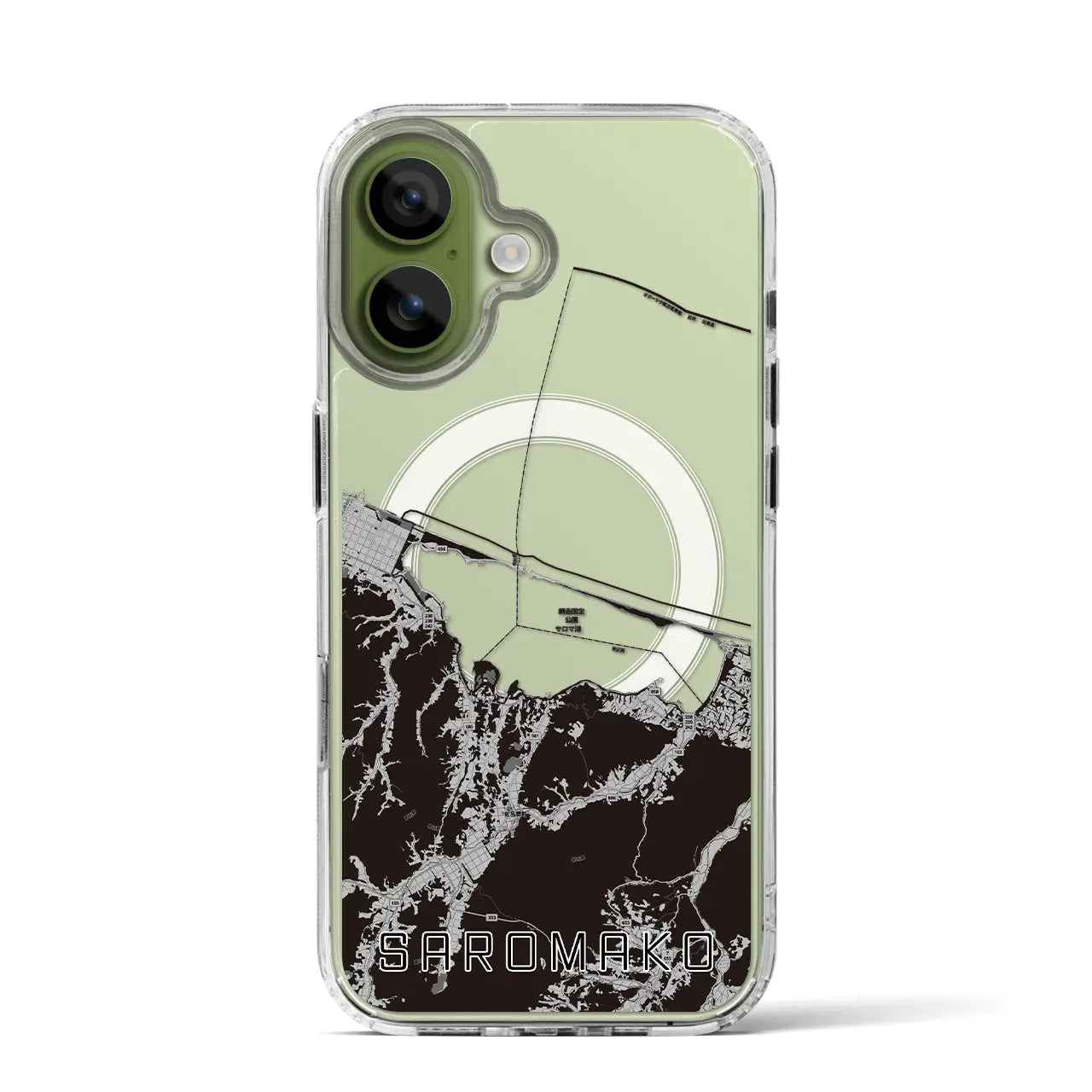 【サロマ湖(北海道)】地図柄iPhoneケース(MagSafeタイプ)