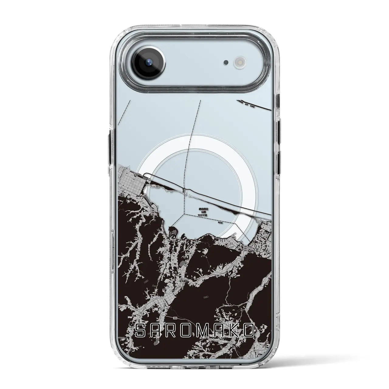 【サロマ湖(北海道)】地図柄iPhoneケース(MagSafeタイプ)