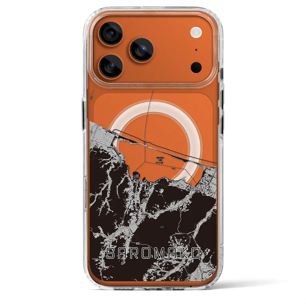 【サロマ湖(北海道)】地図柄iPhoneケース(MagSafeタイプ)